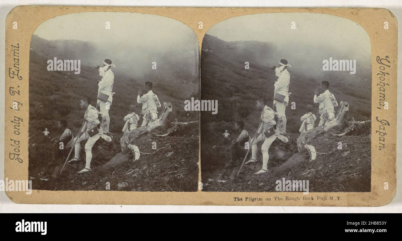 Pilgrims on Mount Fuji, Japan, The Pilgrim on The Rough Rock Fuji M.T ...