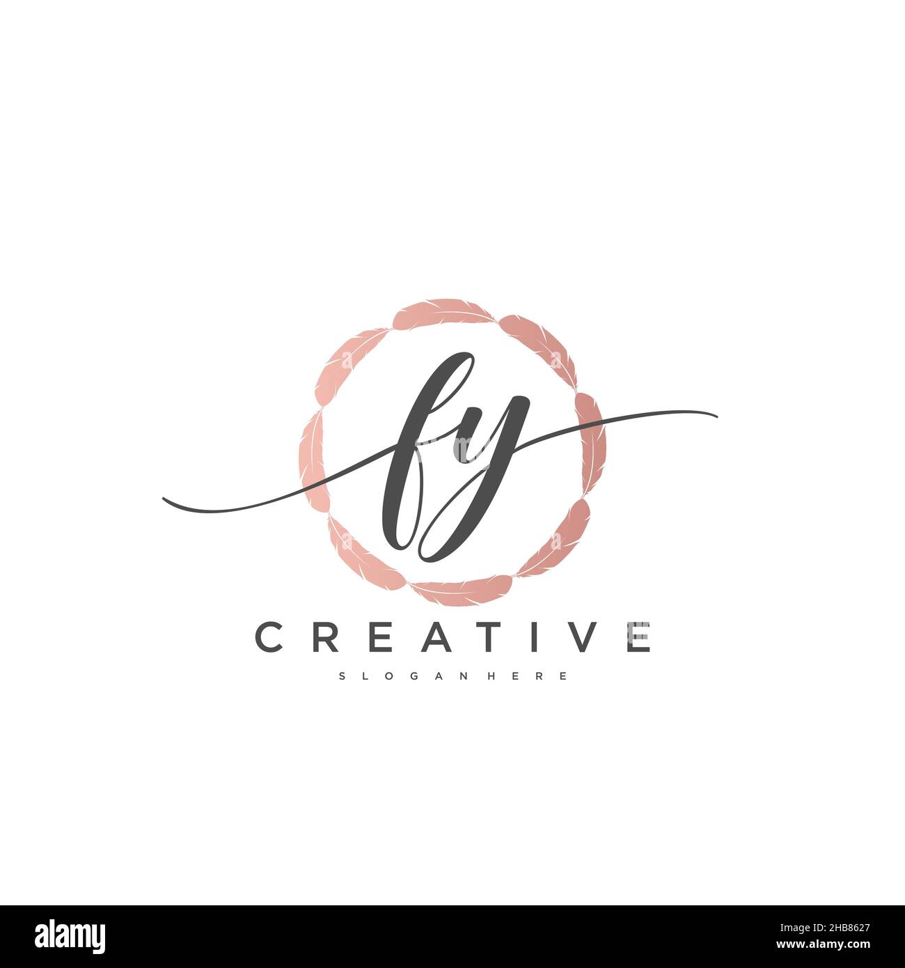 FY Initial Letter handwriting logo hand drawn template vector, logo for ...