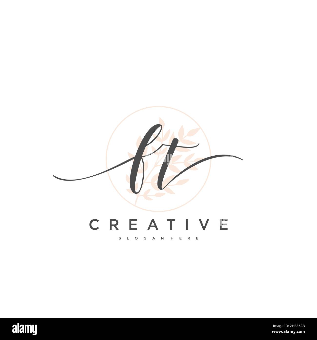 FT Initial Letter handwriting logo hand drawn template vector, logo for ...