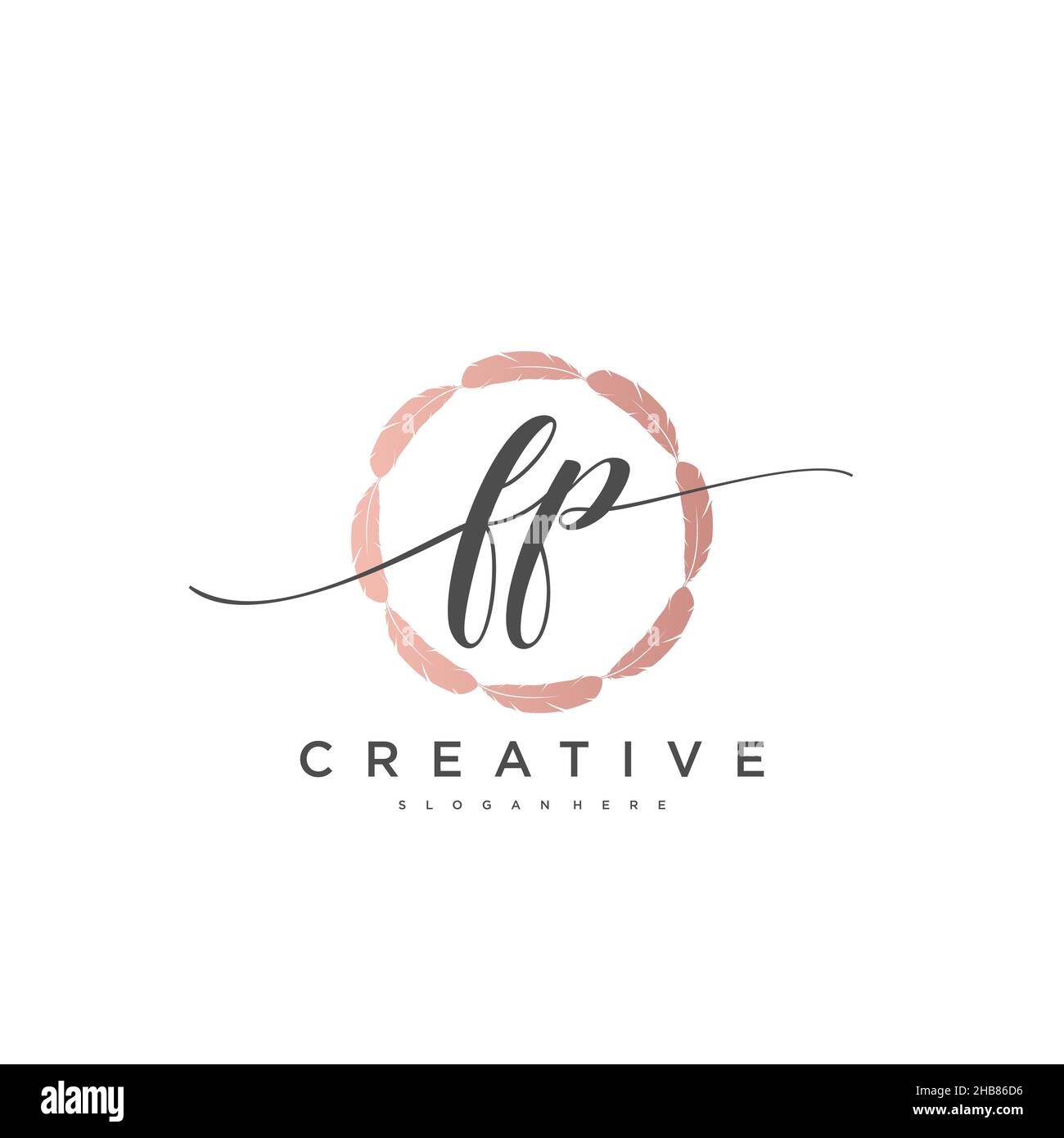 FP Initial Letter handwriting logo hand drawn template vector, logo for ...