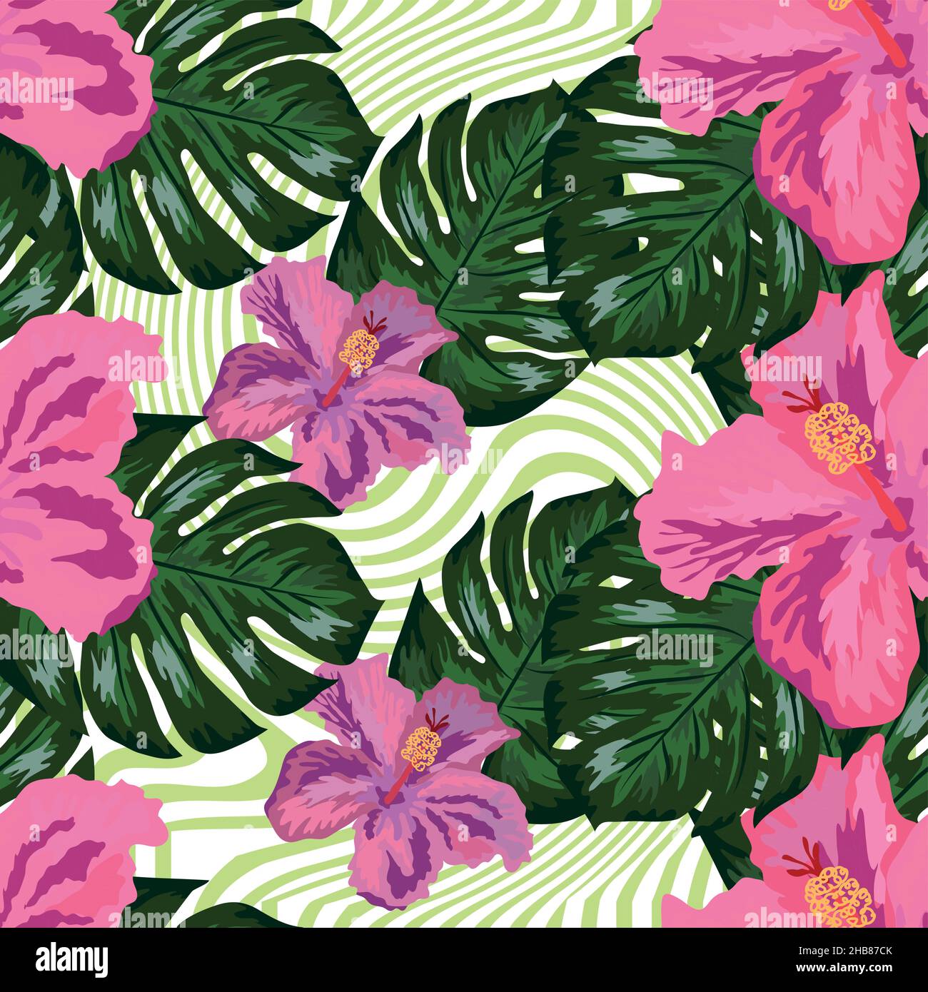 Floral exotic tropical seamless pattern tropic hawaiian wallpaper ...