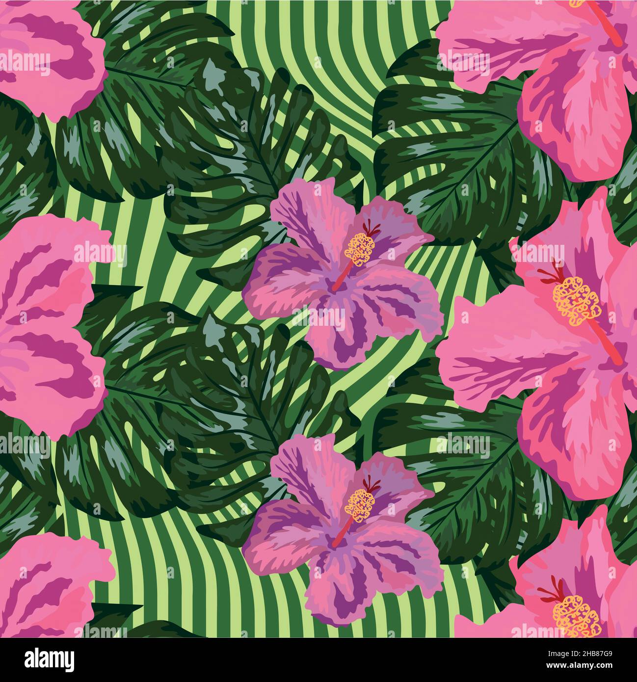 Floral exotic tropical seamless pattern tropic hawaiian wallpaper ...