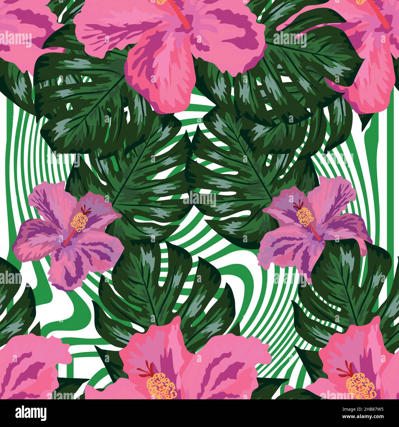Floral exotic tropical seamless pattern tropic hawaiian wallpaper ...