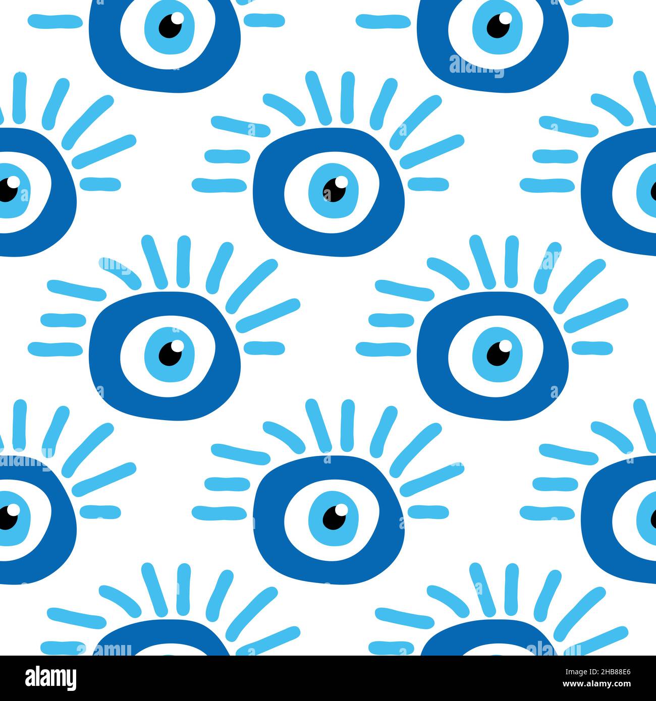 Seamless pattern with Turkish evil eye bead. Good luck. Turkish tile