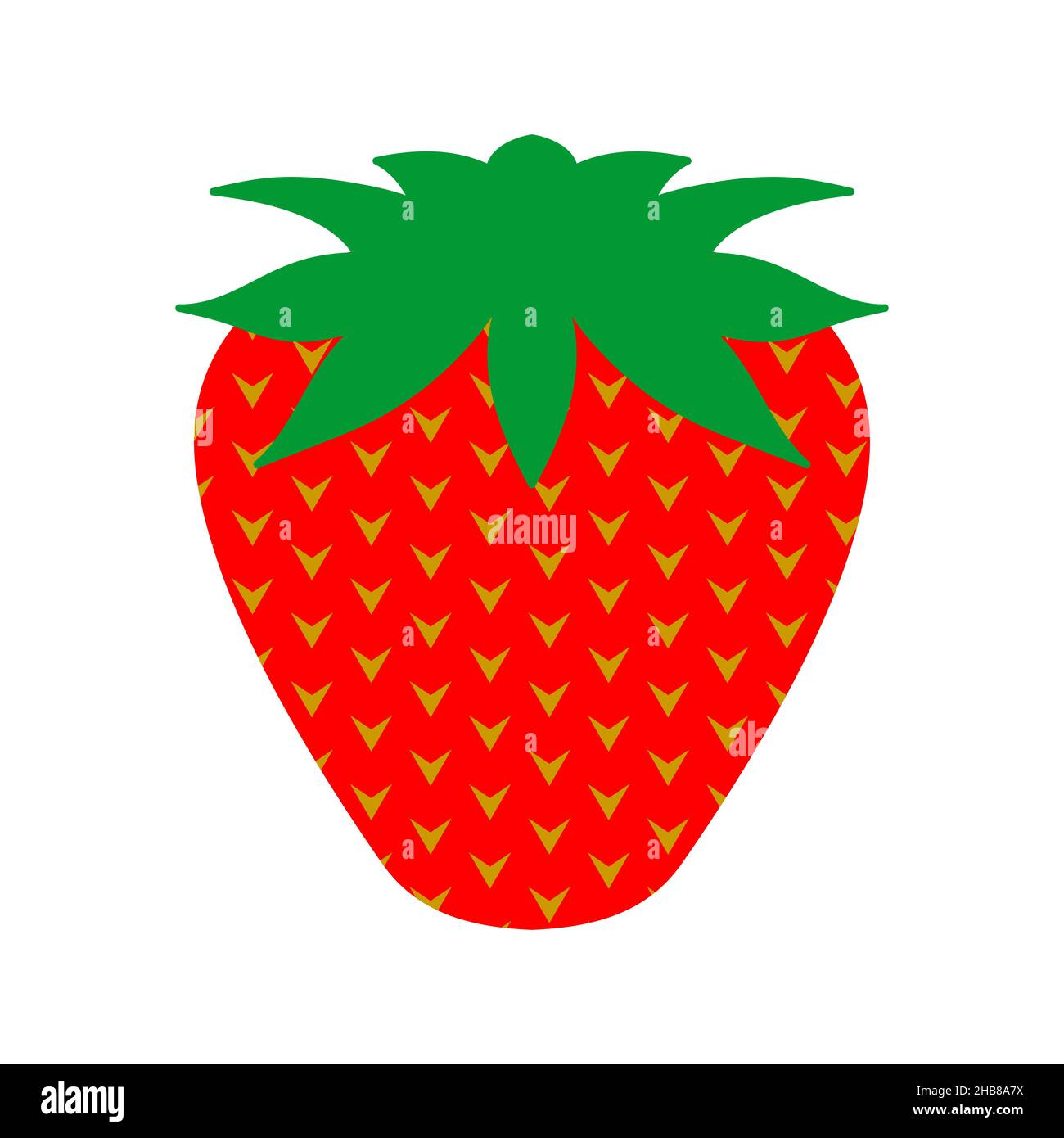Strawberry icon vector isolated on white background. Flat color vector ...