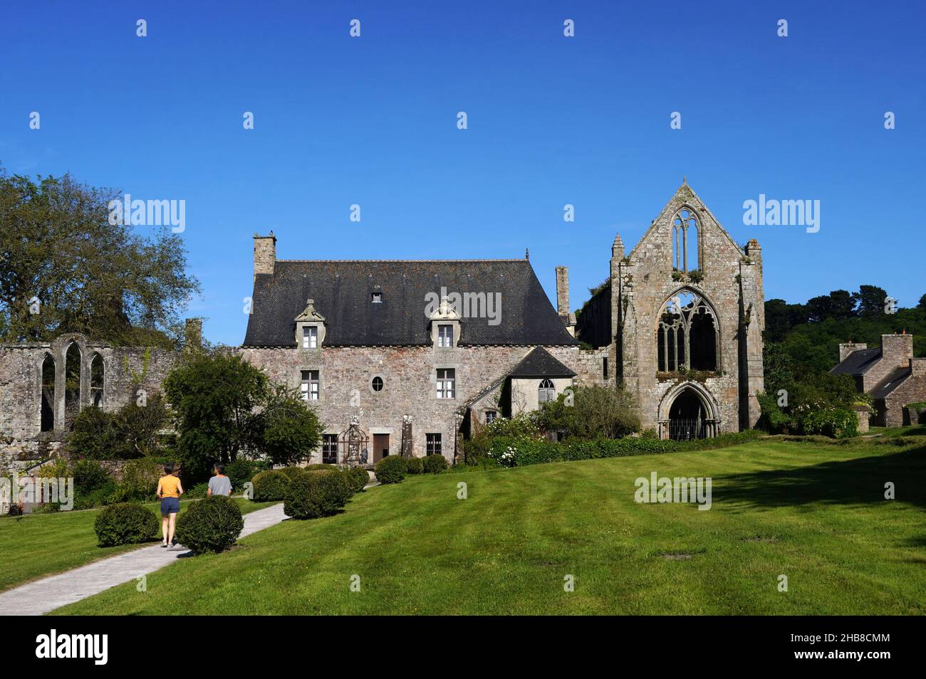 Paimpol (Brittany, north-western France): Beauport Abbey in the village of Kerity, site protected by the coastal protection agency ('Conservatoire du Stock Photo