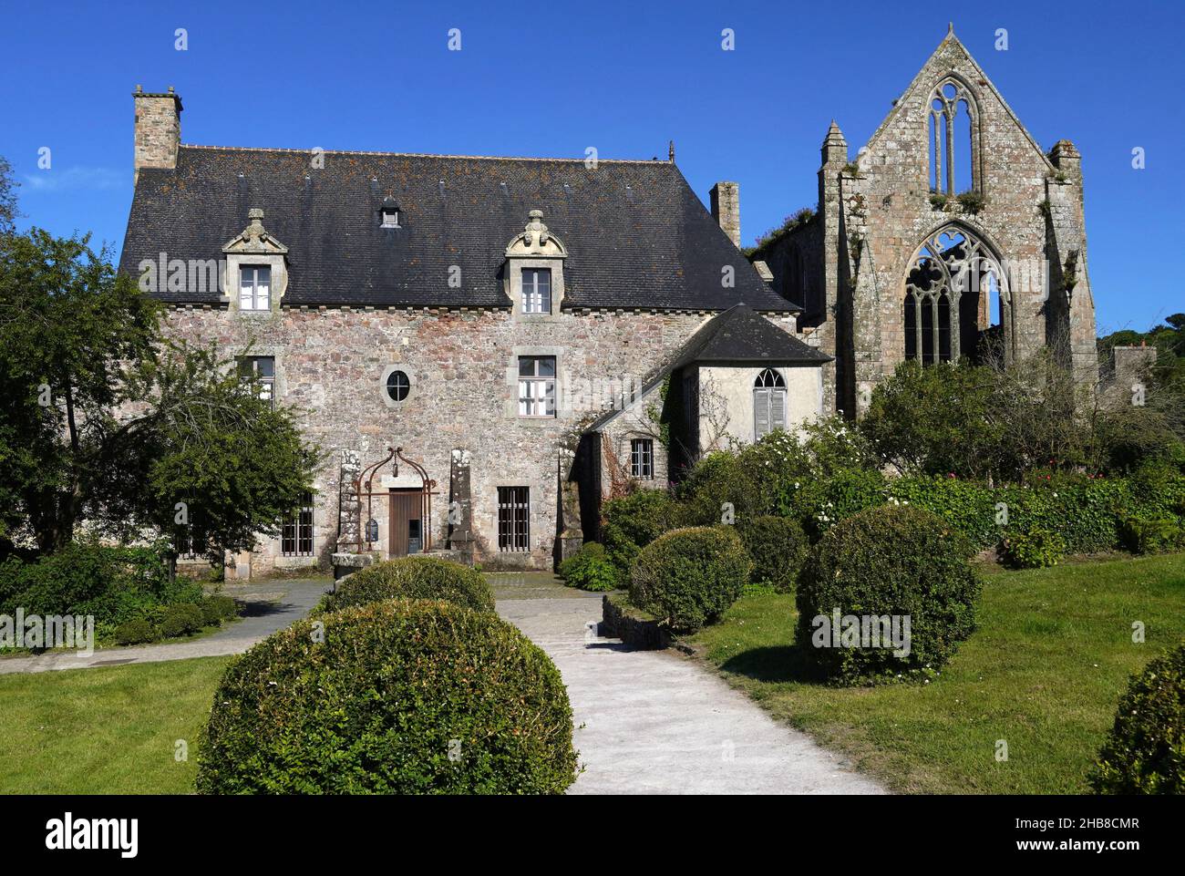 Paimpol (Brittany, north-western France): Beauport Abbey in the village of Kerity, site protected by the coastal protection agency ('Conservatoire du Stock Photo