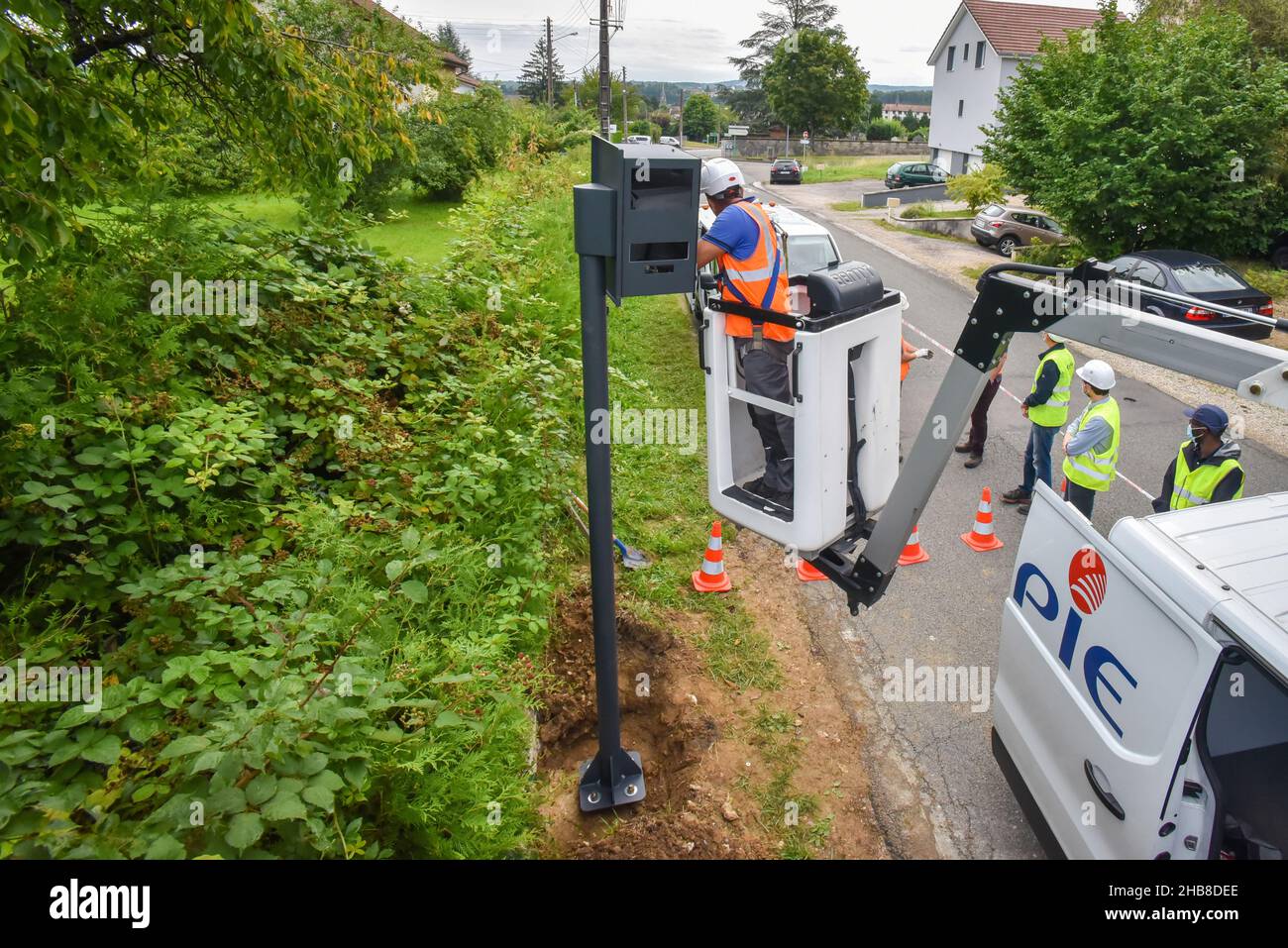 Urban speed camera installed in Valentigney (northeastern France) on 2021/07/27 Stock Photo Alamy