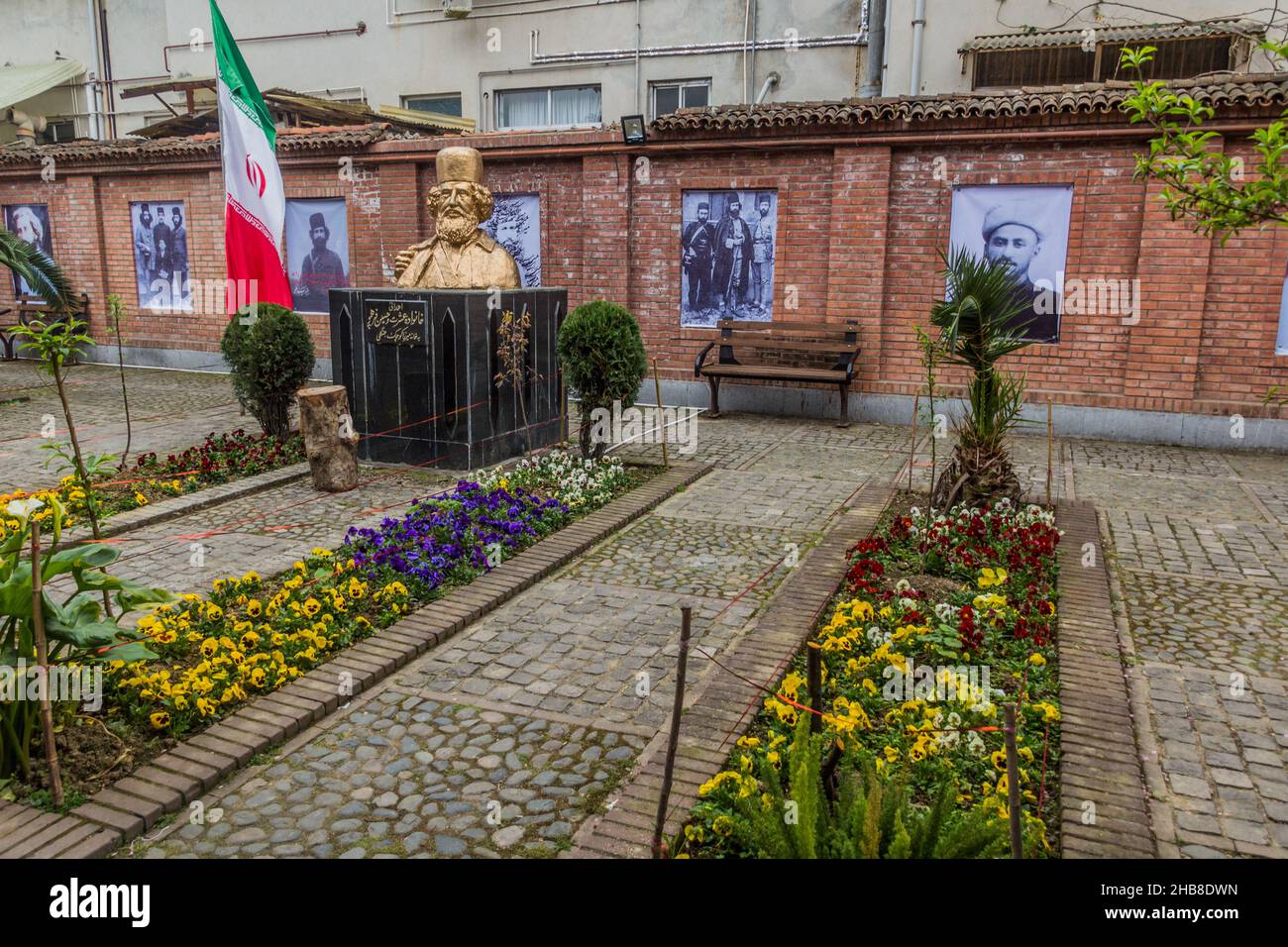 RASHT, IRAN APRIL 6, 2018 Monument of Mirza Kuchik Kouchak Khan at