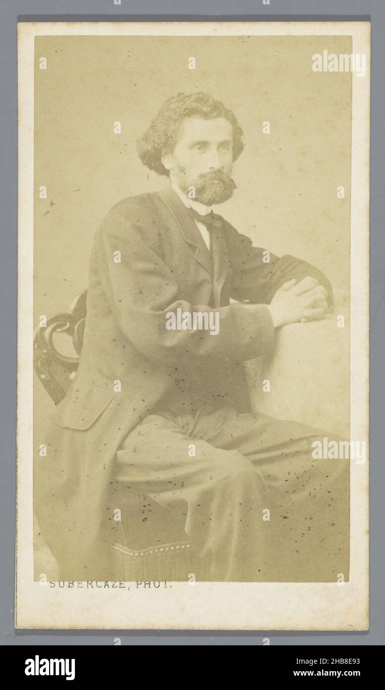 Portrait of Manuel Matamoros, L. Subercaze (mentioned on object), Pau, 28-Mar-1866, cardboard, paper, albumen print, height 105 mm × width 61 mm Stock Photo