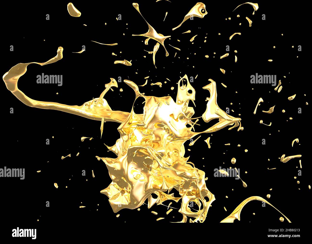 Silver golden fluid splash hi-res stock photography and images - Alamy