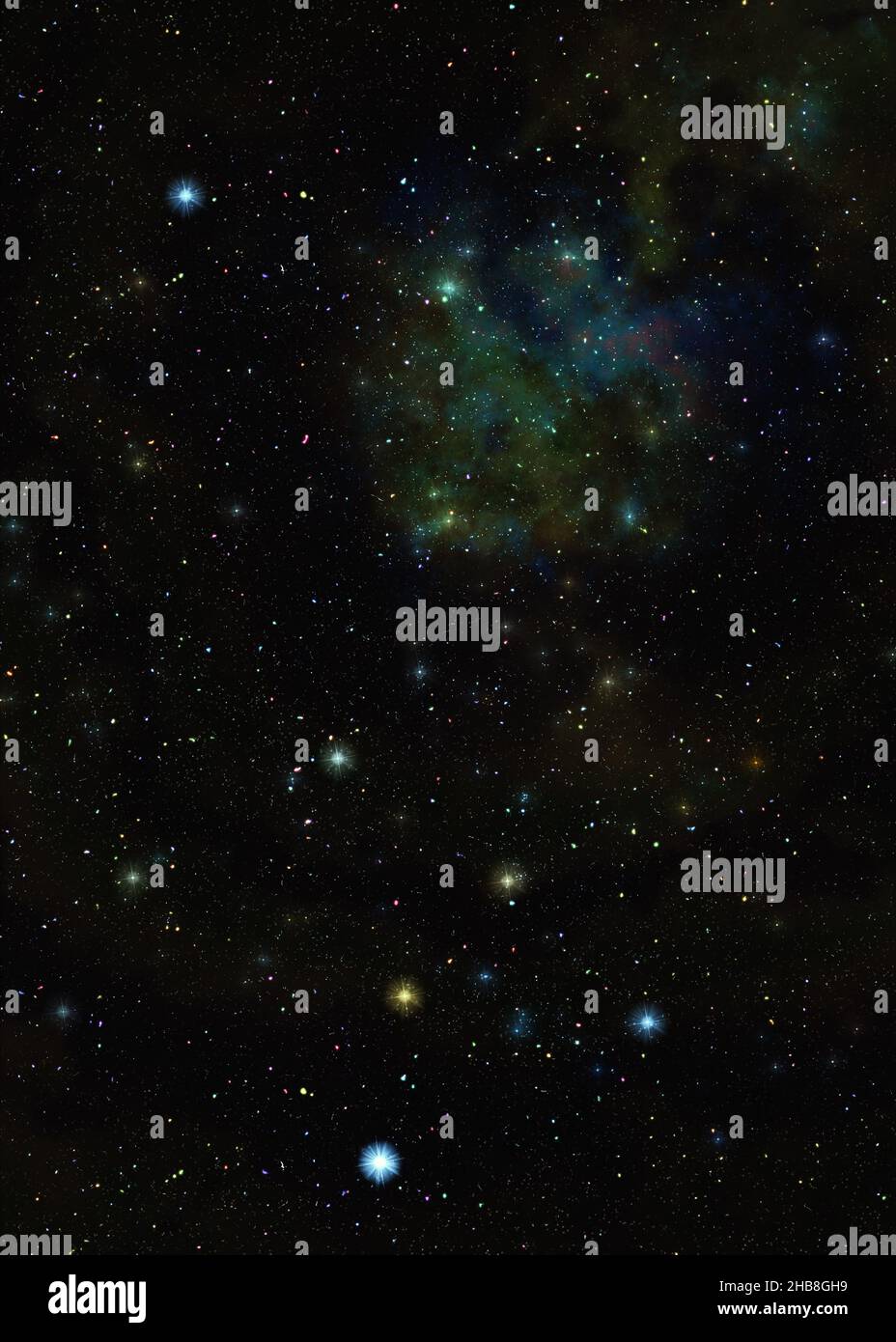 Abstract starry space and nebula clouds, 3d illustration Stock Photo ...