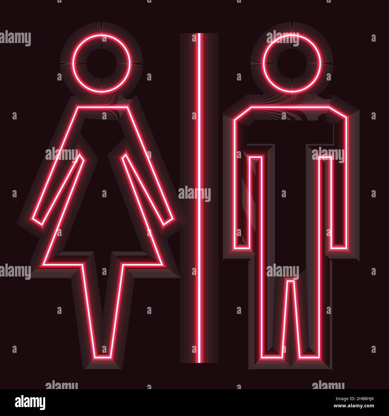 WC sign icon. Rest room icon vector with neon light. eps 10 Stock Vector