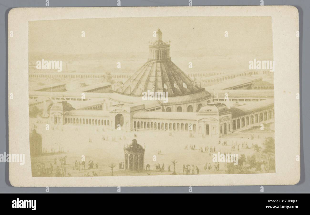 Photoreproduction of a drawing of the Rotunde in Vienna, possibly during the 1873 World's Fair, anonymous, intermediary draughtsman: anonymous, 1873 - 1885, paper, cardboard, albumen print, height 62 mm × width 101 mm Stock Photo