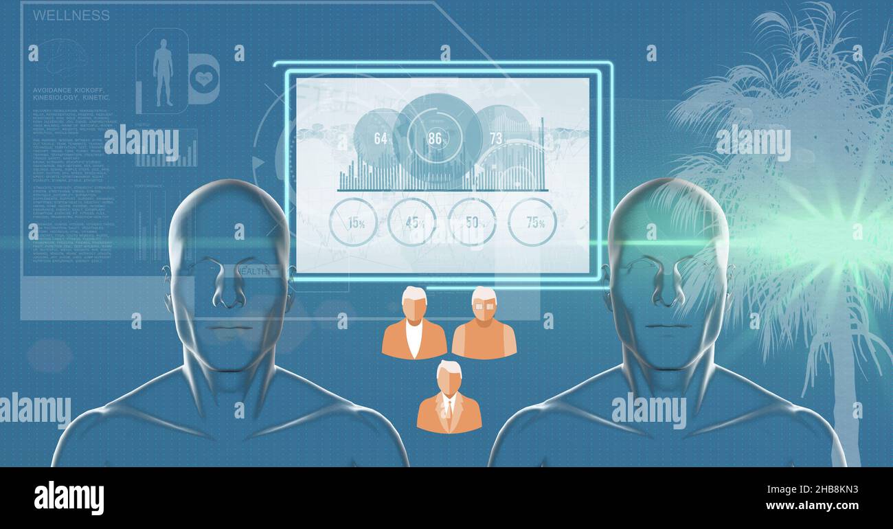 Two human head models and digital interface with medical data ...