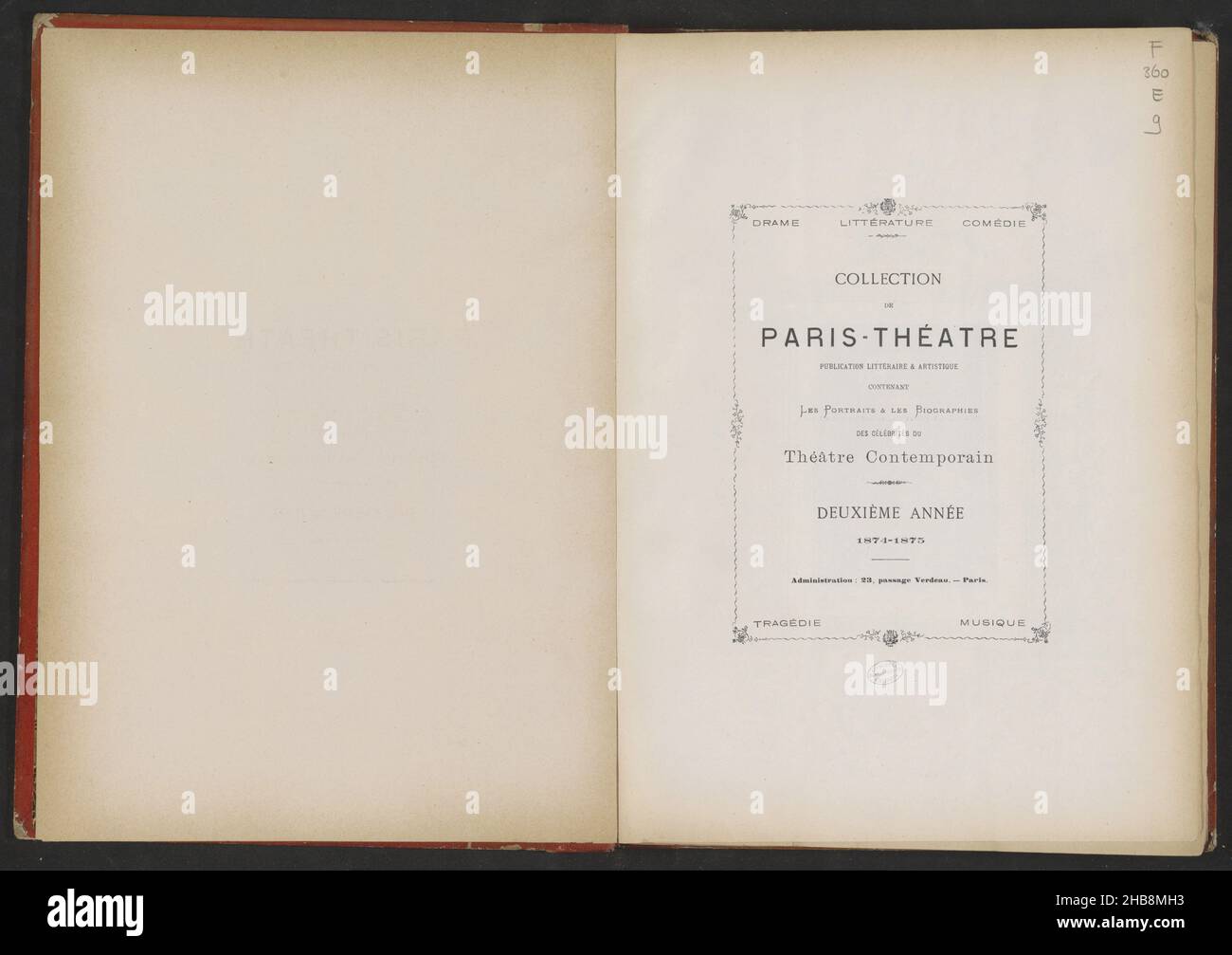 Paris theatre deuxieme annee 1874 1875 hires stock photography and