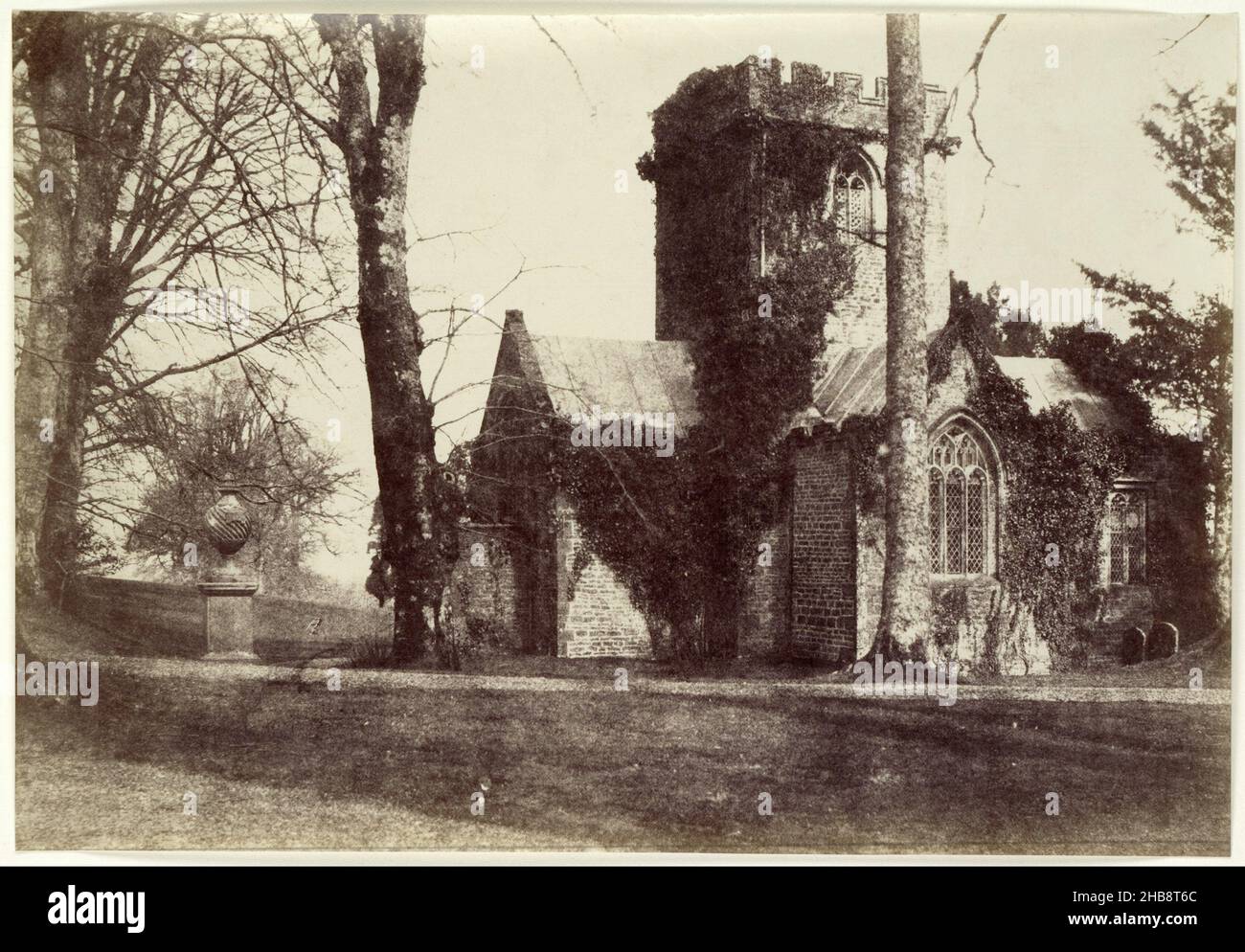 Parish church in Melbury Bubb, Dorset, anonymous, Melbury Bubb, c. 1850 - c. 1855, photographic support, salted paper print, height 200 mm × width 290 mm Stock Photo