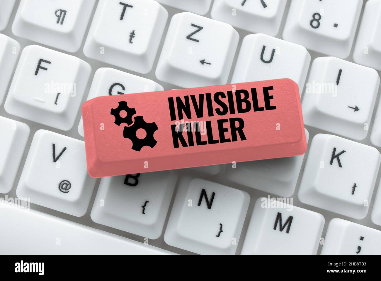 Hand writing sign Invisible Killer. Word Written on presence into the ...