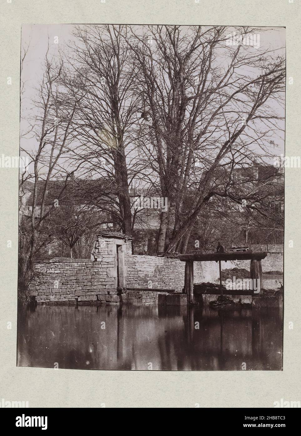 View of lock in river, anonymous, c. 1850 - c. 1900, albumen print, height 254 mm × width 196 mm Stock Photo