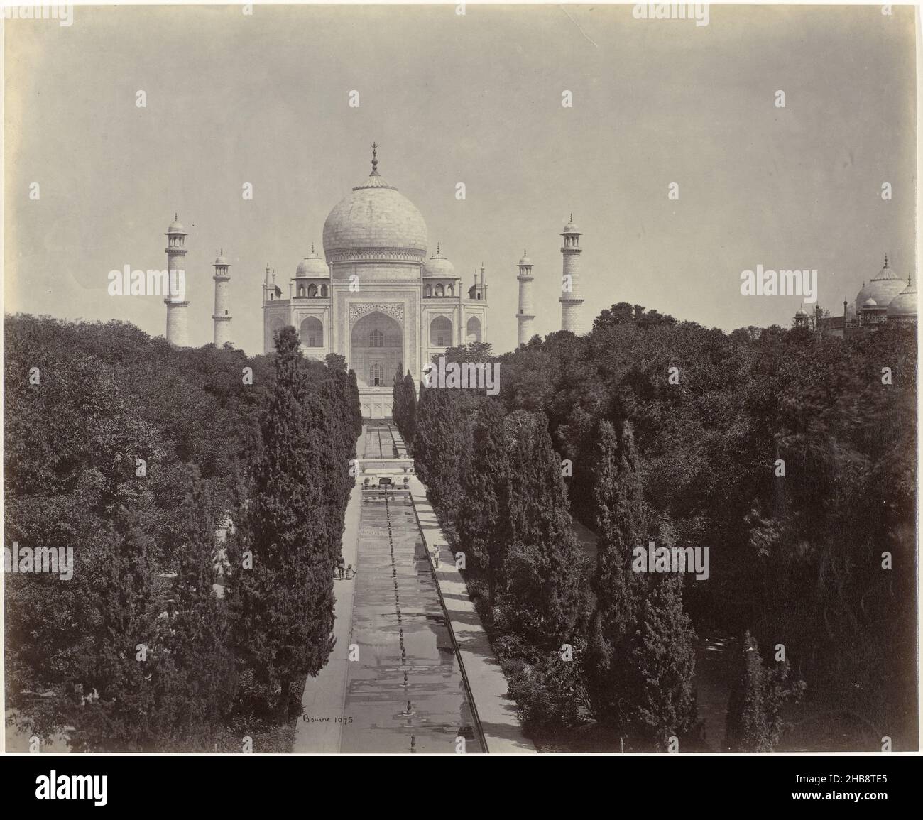 View of the Taj Mahal in Agra, India, Taj and Garden, from the Entrance