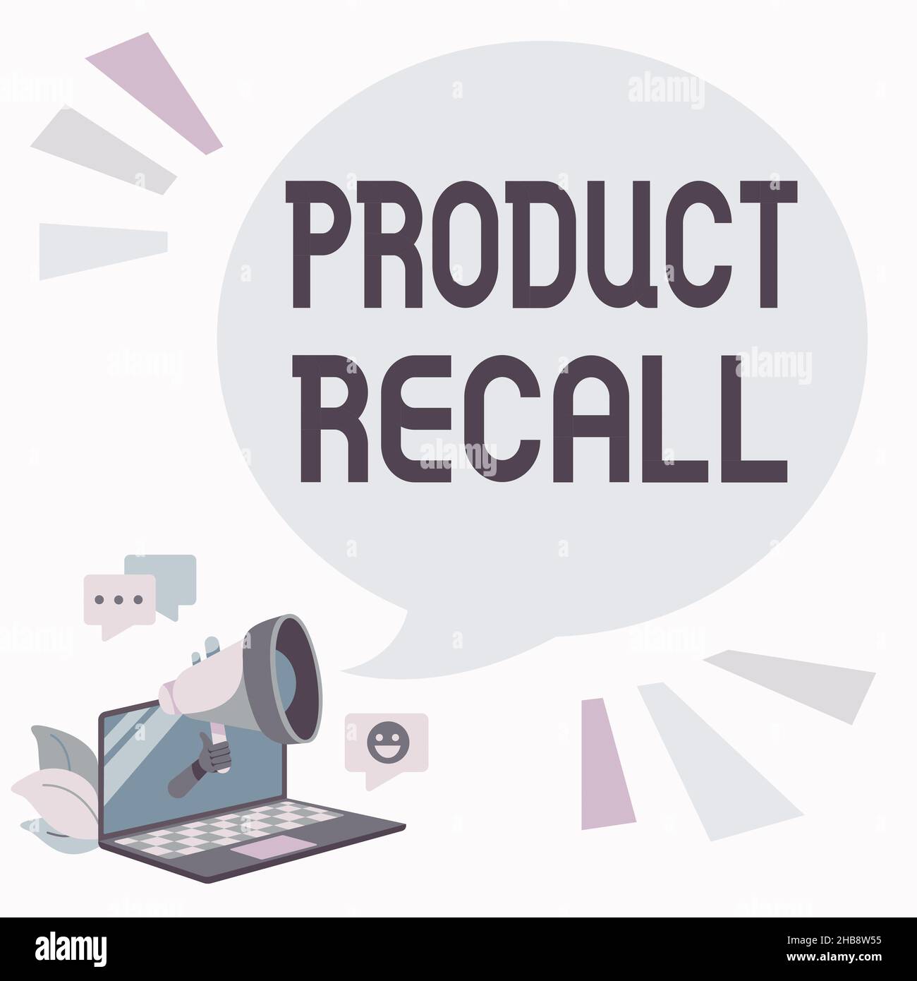 Conceptual caption Product Recall. Business approach request to return the  possible product issues to the market Laptop Drawing Sharing Comments And  Stock Photo - Alamy