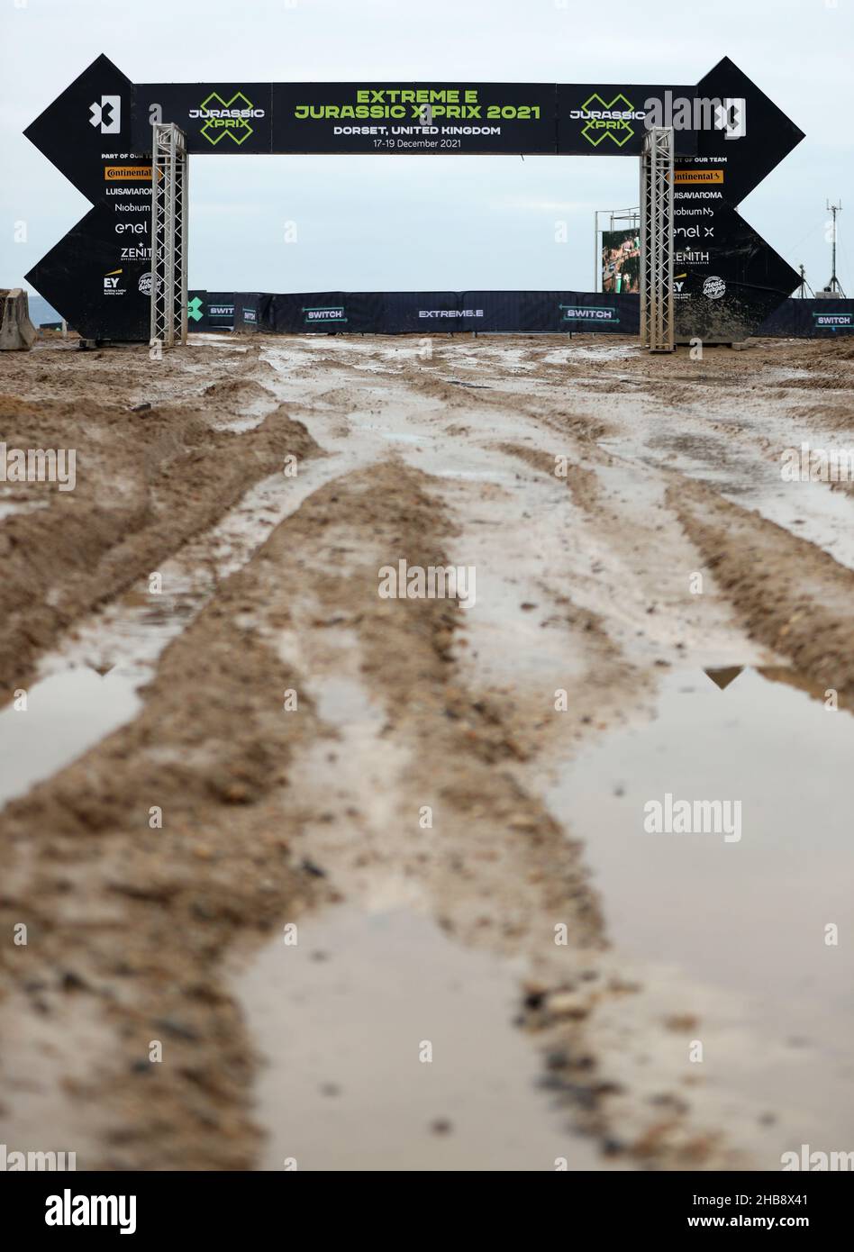 General view of the track entrance during the Extreme E Jurassic X-Prix ...