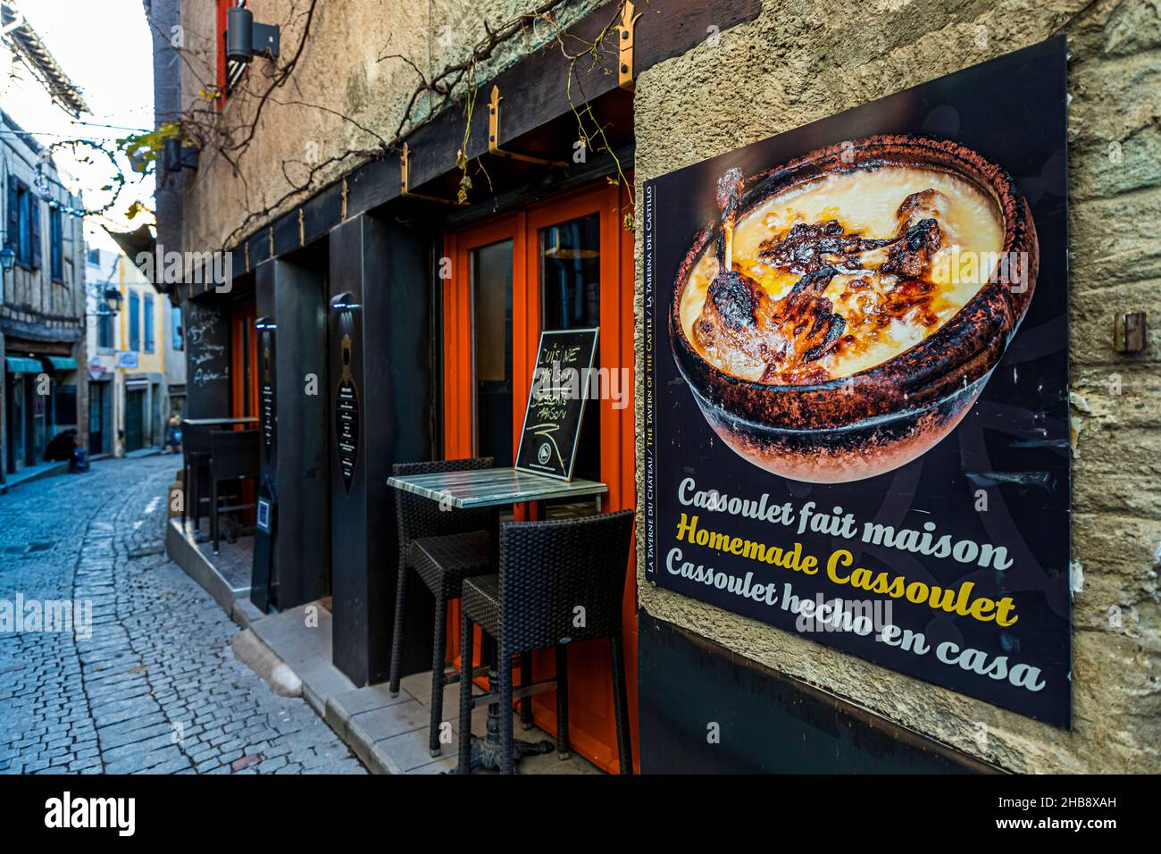 Cassoulet Restaurant in Carcassonne, France Stock Photo