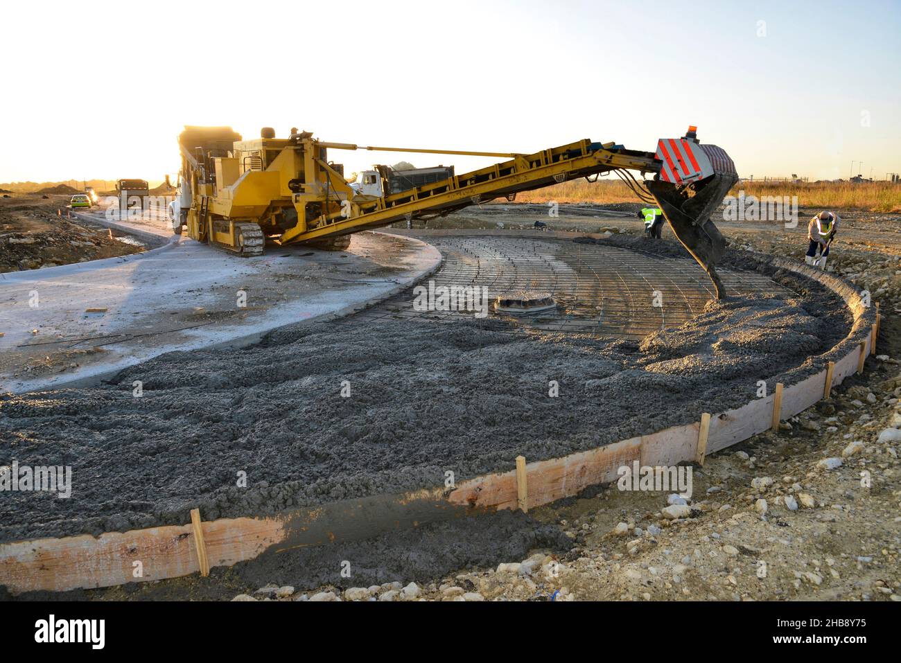 Heavy Commercial Construction of streets, highways and office buildings Stock Photo