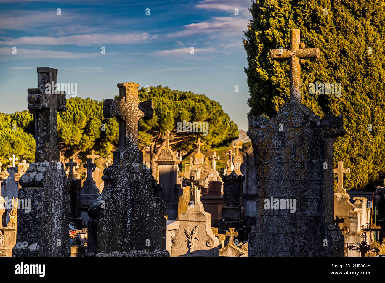 City cemetery Carcassonne, France Stock Photo