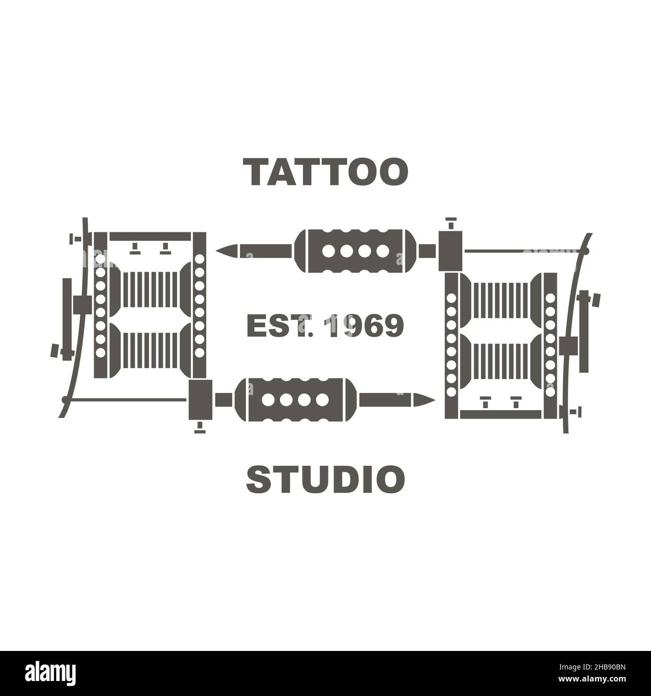 Induction Tattoo Machine Isolated on White Background Stock Vector