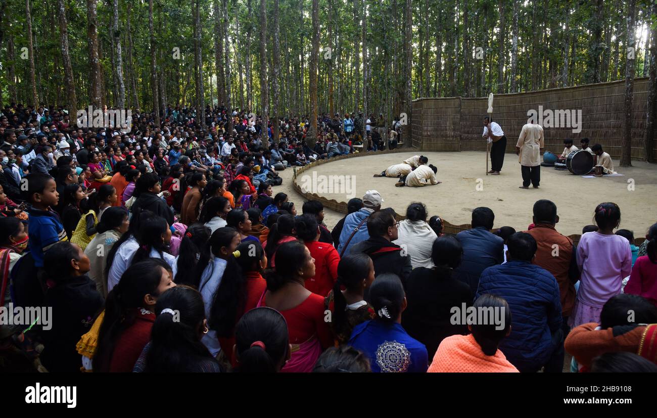 People enjoying a drama during 'Under The Sal Tree' Theatre Festival on ...