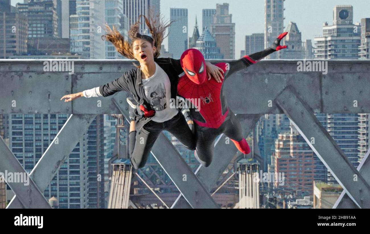 SPIDER-MAN: NO WAY HOME 2021 Sony Pictures Releasing film with Tom Holland and Michelle Jones Stock Photo