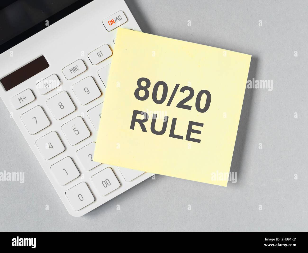 80 20 pareto principle concept, text on paper. Stock Photo