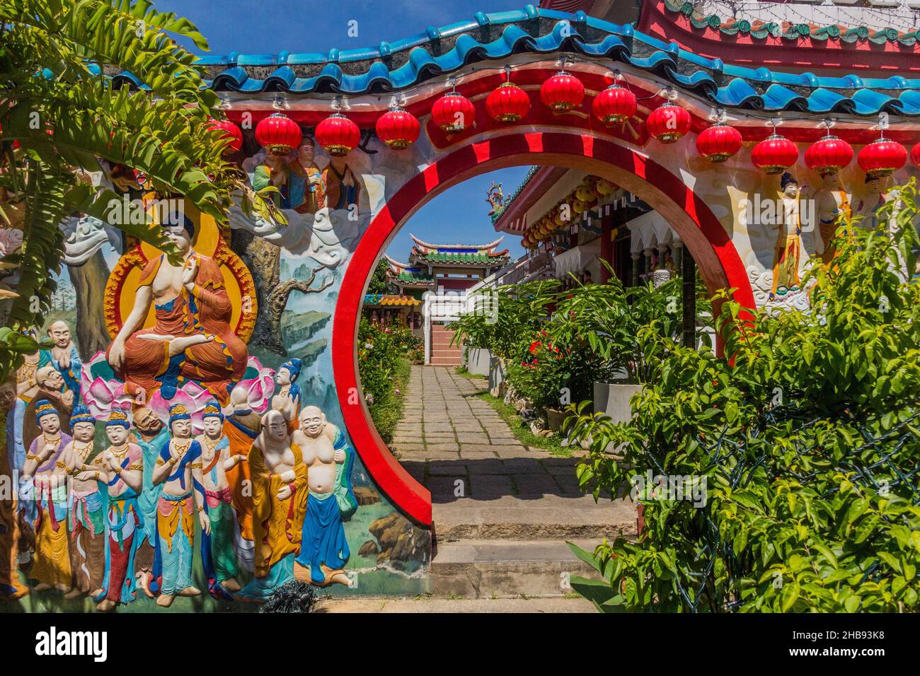 Garden of Kek Lok Si Buddhist temple in Penang, Malaysia Stock Photo