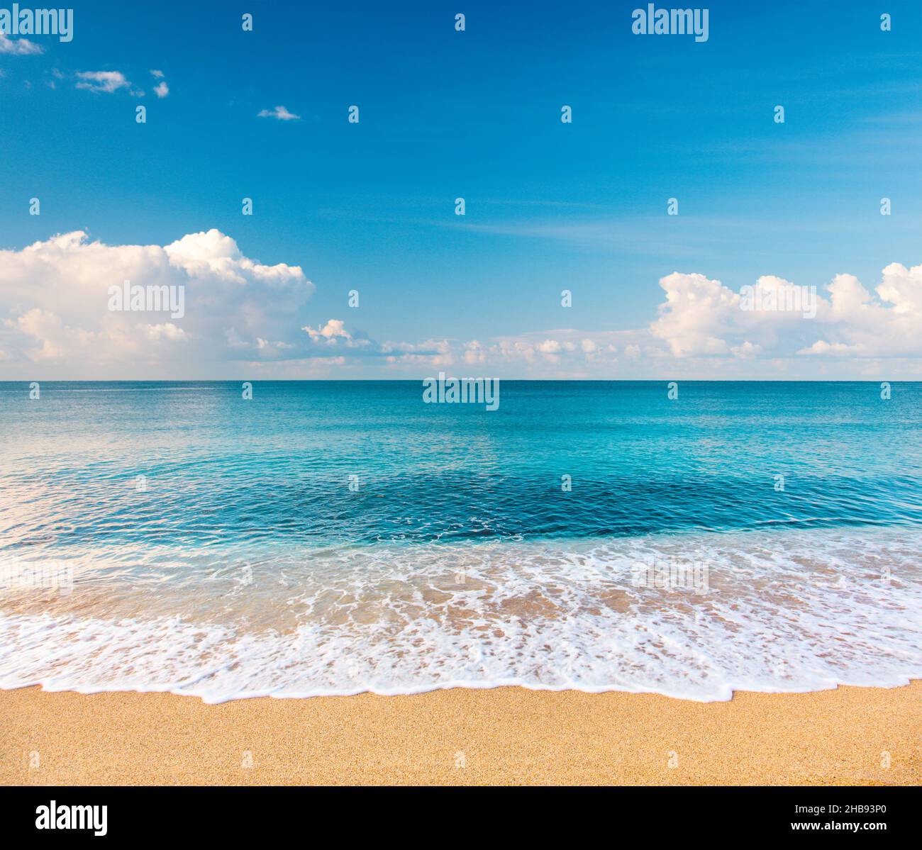 Beautiful sandy beach and tropical sea Stock Photo