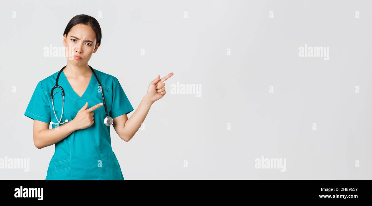 Covid19, healthcare workers, pandemic concept. Disappointed and angry