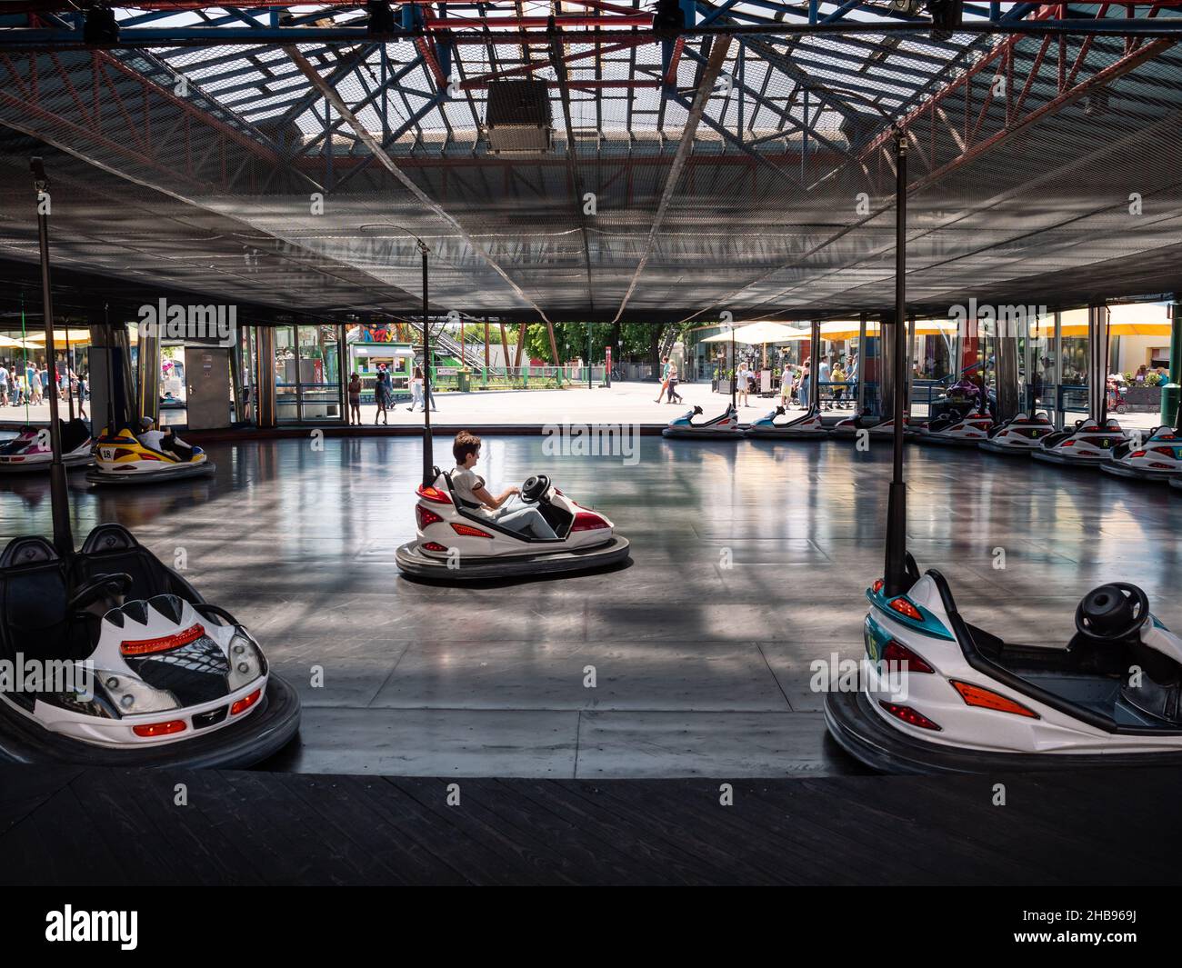 Vienna, Austria - June 4 2021: Grand Autodrom Bumper Car in the Wiener Prater Stock Photo