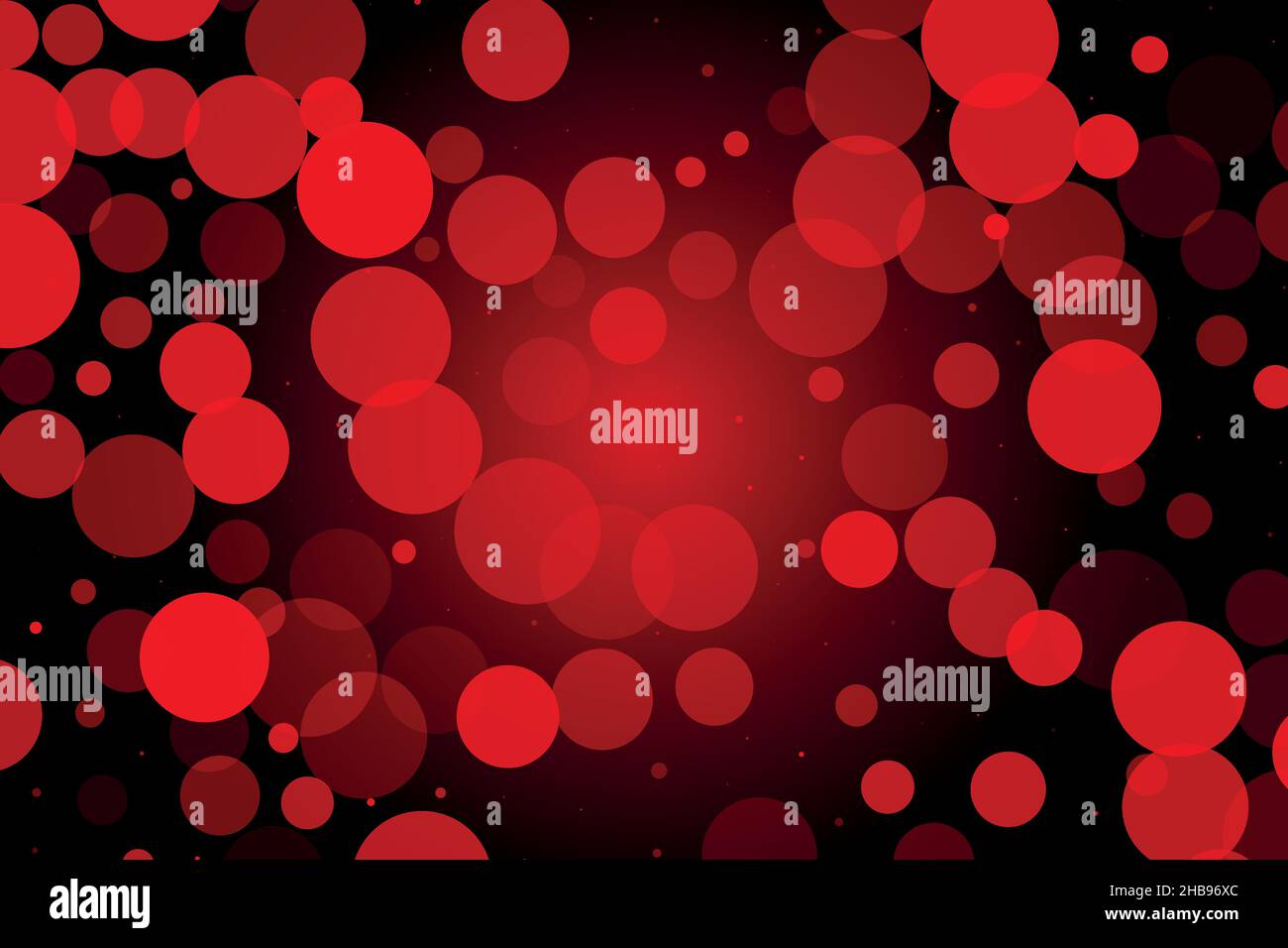 Red circles bokeh effect contrast background or backdrop vector illustration on black Stock Vector