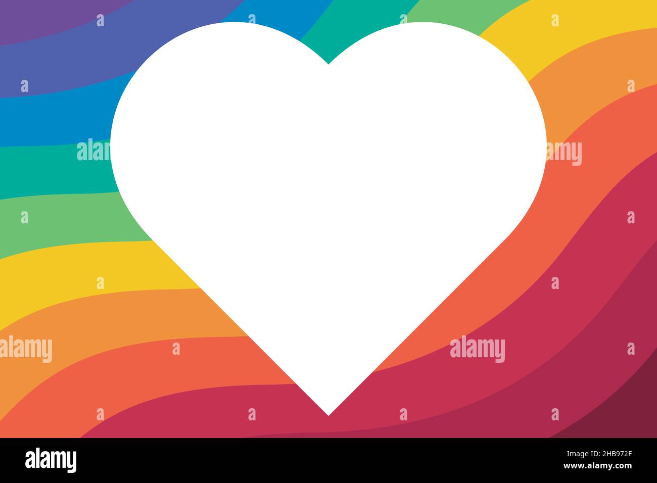 Rainbow Heart Shape copy space vector illustration Stock Vector