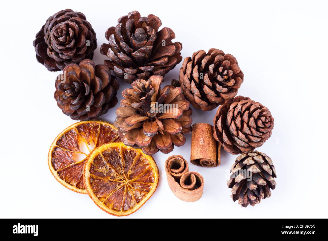 Decorative Christmas Pine Cones Stock Photo