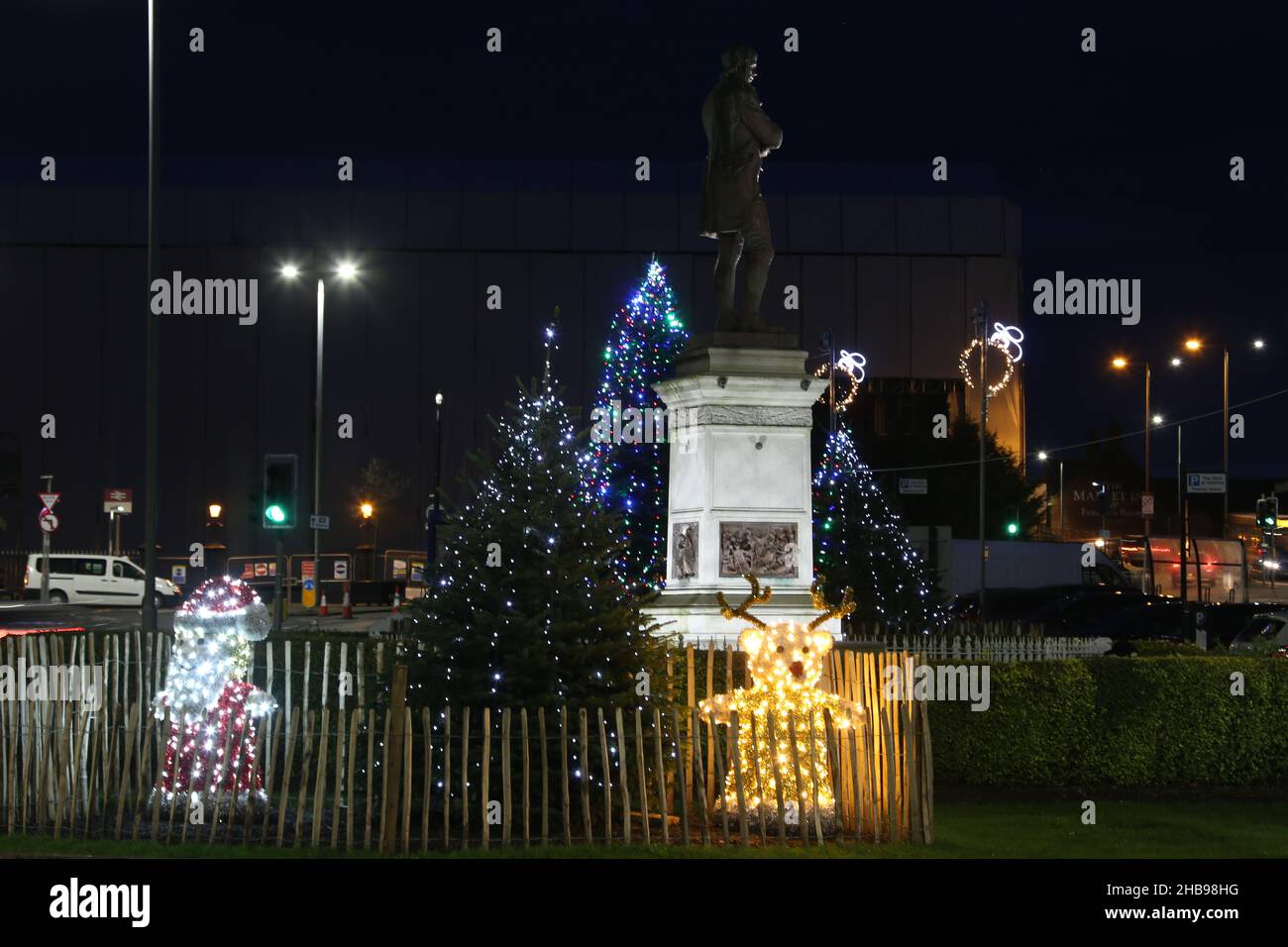 Ayr, Ayrshire, Scotland, UK. Christmas Lights and decorations around