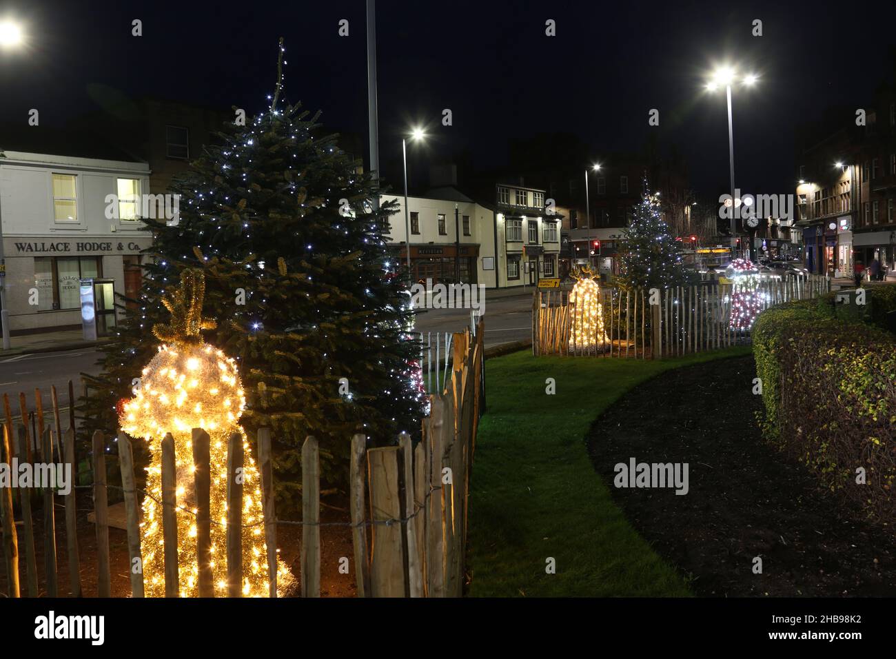 Ayr, Ayrshire, Scotland, UK. Christmas Lights and decorations around