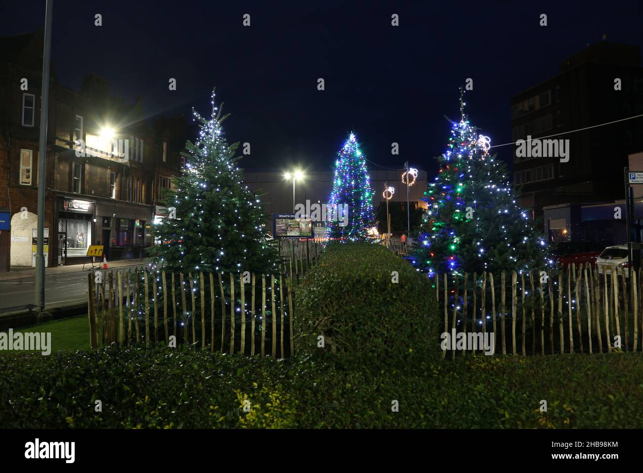 Ayr, Ayrshire, Scotland, UK. Christmas Lights and decorations around