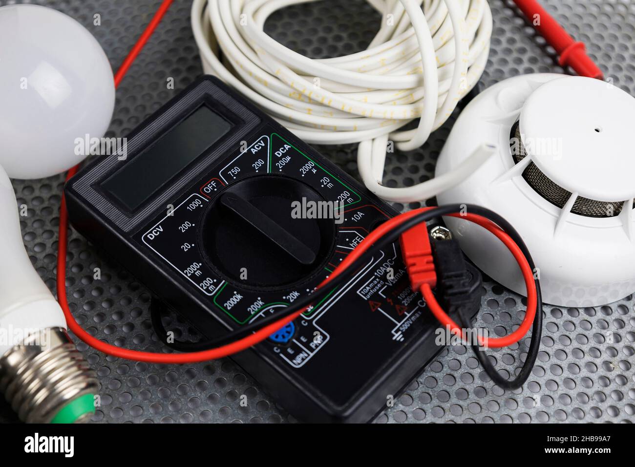 Installation of a new fire alarm system, smart home Stock Photo Alamy