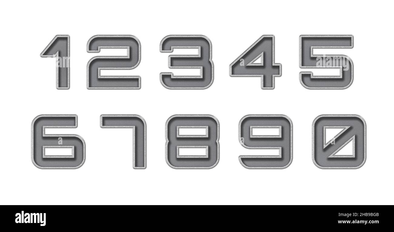 3D numbers 1234567890 on white background ilustração do Stock