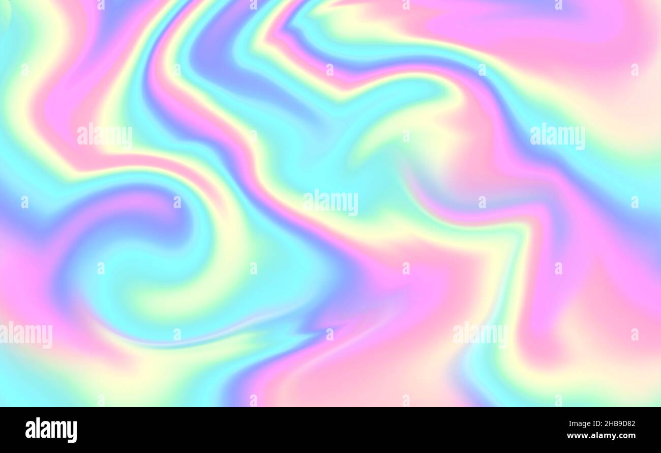 Abstract rainbow background in glitch style. Colorful texture in tie dye style. Holographic foil texture. Stock Photo