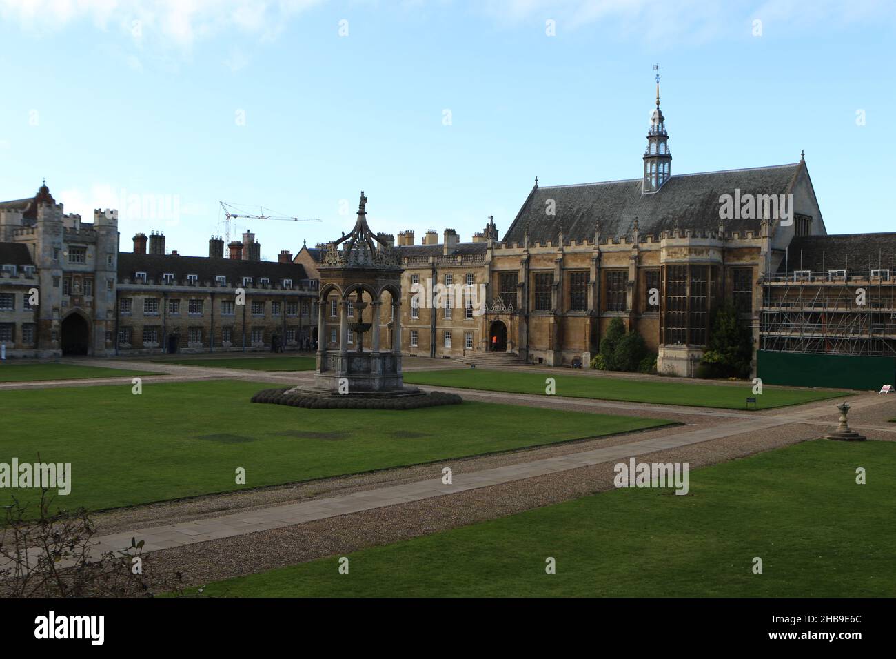 Great Court, Trinity College, Cambridge University Stock Photo