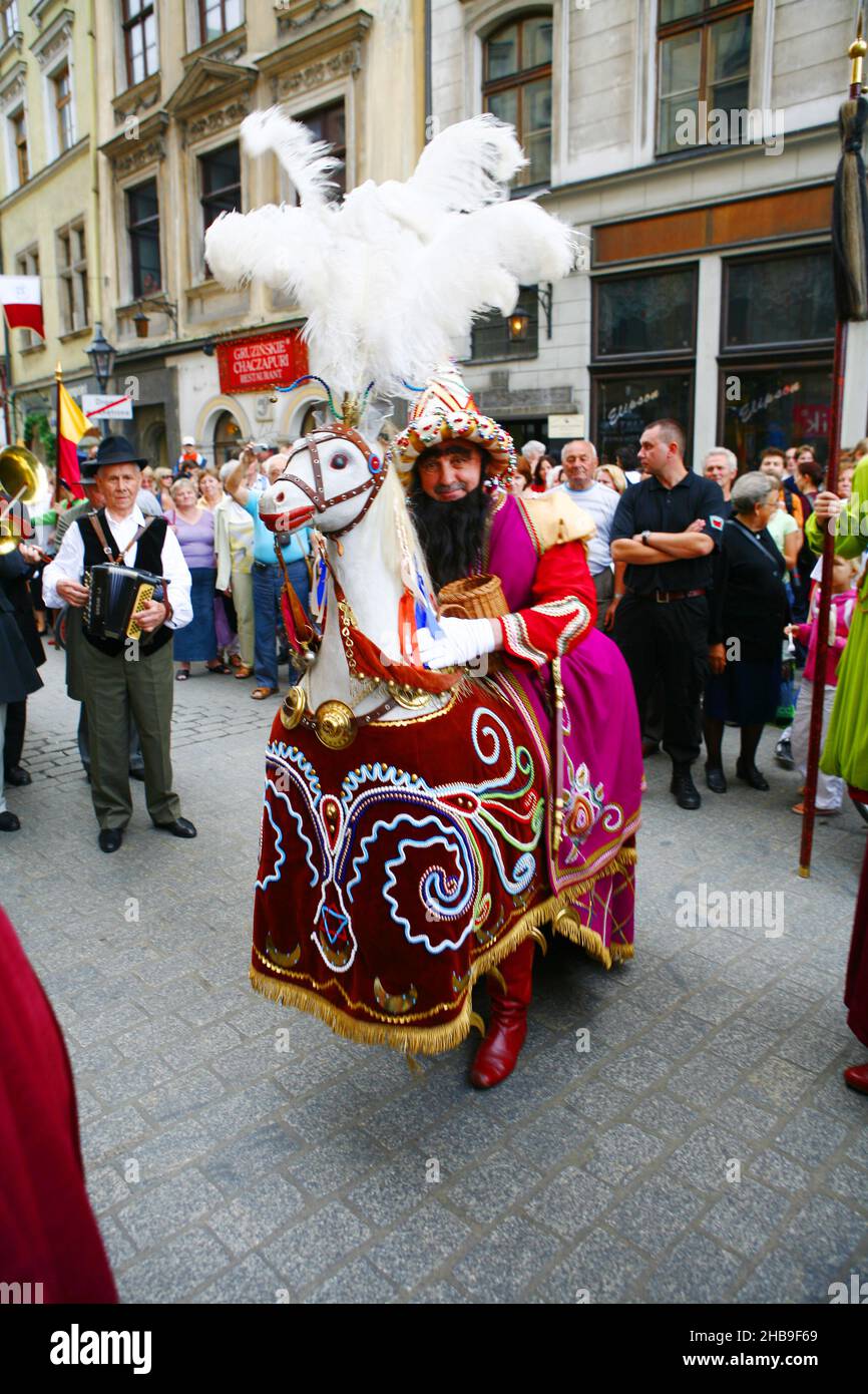 Poland, Cracow, Lajkonik. Stock Photo