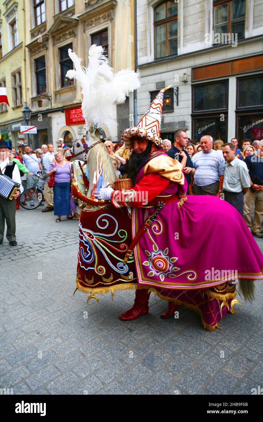 Poland, Cracow, Lajkonik. Stock Photo