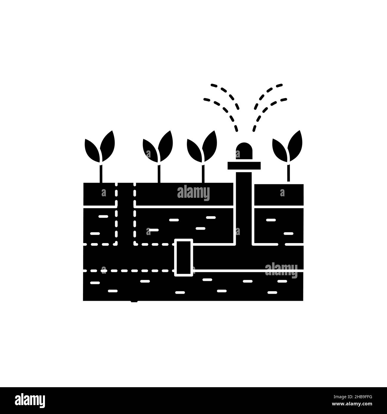 Installation of an irrigation system olor line icon. Garden service. Pictogram for web page, mobile app, promo. UI UX GUI design element. Editable str Stock Vector